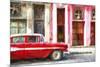 Cuba Painting - Cuban Chevy-Philippe Hugonnard-Mounted Art Print