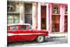 Cuba Painting - Cuban Chevy-Philippe Hugonnard-Stretched Canvas