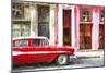 Cuba Painting - Cuban Chevy-Philippe Hugonnard-Mounted Art Print