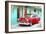 Cuba Painting - Cuban Red Car-Philippe Hugonnard-Framed Art Print