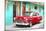 Cuba Painting - Cuban Red Car-Philippe Hugonnard-Mounted Art Print