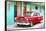 Cuba Painting - Cuban Red Car-Philippe Hugonnard-Framed Stretched Canvas