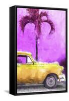 Cuba Painting - Dark Yellow Chevy-Philippe Hugonnard-Framed Stretched Canvas