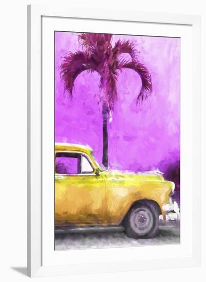 Cuba Painting - Dark Yellow Chevy-Philippe Hugonnard-Framed Art Print