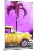 Cuba Painting - Dark Yellow Chevy-Philippe Hugonnard-Mounted Art Print