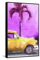 Cuba Painting - Dark Yellow Chevy-Philippe Hugonnard-Framed Stretched Canvas