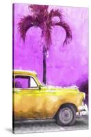 Cuba Painting - Dark Yellow Chevy-Philippe Hugonnard-Stretched Canvas