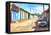 Cuba Painting - Desert Street-Philippe Hugonnard-Framed Stretched Canvas