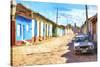 Cuba Painting - Desert Street-Philippe Hugonnard-Stretched Canvas