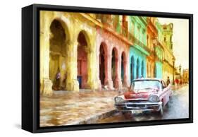Cuba Painting - End of the day in Havana-Philippe Hugonnard-Framed Stretched Canvas