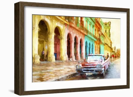 Cuba Painting - End of the day in Havana-Philippe Hugonnard-Framed Art Print
