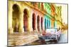 Cuba Painting - End of the day in Havana-Philippe Hugonnard-Mounted Art Print