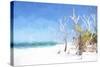 Cuba Painting - Forgotten Beach II-Philippe Hugonnard-Stretched Canvas