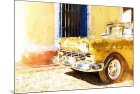 Cuba Painting - Golden Car-Philippe Hugonnard-Mounted Art Print