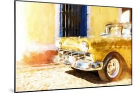 Cuba Painting - Golden Car-Philippe Hugonnard-Mounted Art Print