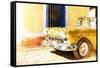 Cuba Painting - Golden Car-Philippe Hugonnard-Framed Stretched Canvas