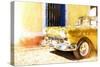 Cuba Painting - Golden Car-Philippe Hugonnard-Stretched Canvas