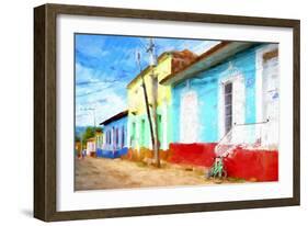 Cuba Painting - Green Bikes-Philippe Hugonnard-Framed Art Print