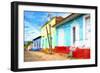 Cuba Painting - Green Bikes-Philippe Hugonnard-Framed Art Print