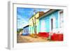 Cuba Painting - Green Bikes-Philippe Hugonnard-Framed Art Print