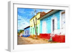Cuba Painting - Green Bikes-Philippe Hugonnard-Framed Art Print