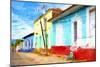 Cuba Painting - Green Bikes-Philippe Hugonnard-Mounted Art Print