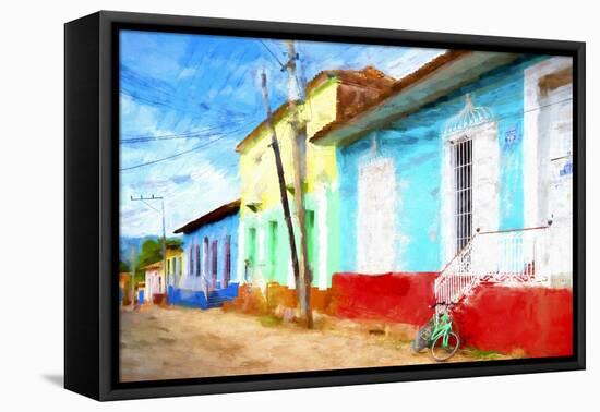 Cuba Painting - Green Bikes-Philippe Hugonnard-Framed Stretched Canvas