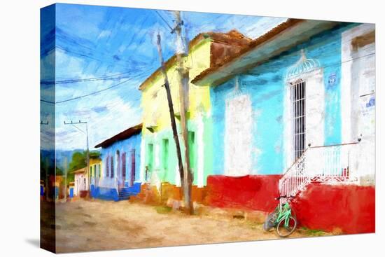 Cuba Painting - Green Bikes-Philippe Hugonnard-Stretched Canvas