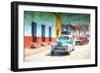 Cuba Painting - Green Taxi-Philippe Hugonnard-Framed Art Print