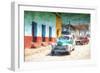 Cuba Painting - Green Taxi-Philippe Hugonnard-Framed Art Print