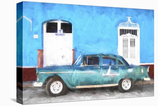 Cuba Painting - Havana Blue-Philippe Hugonnard-Stretched Canvas