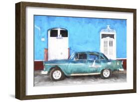 Cuba Painting - Havana Blue-Philippe Hugonnard-Framed Art Print