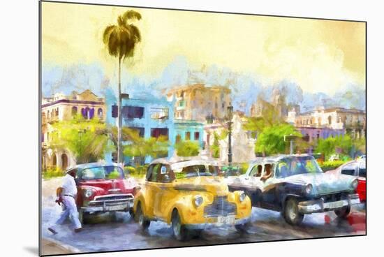 Cuba Painting - Havana Classic Cars-Philippe Hugonnard-Mounted Art Print