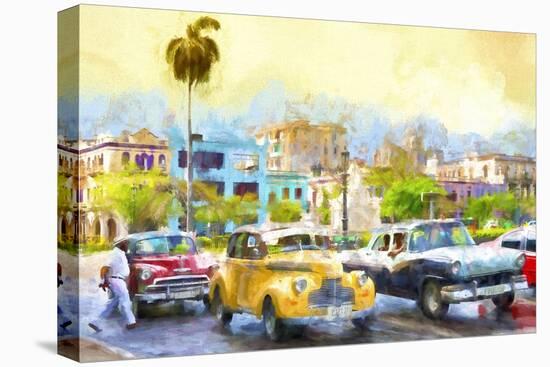 Cuba Painting - Havana Classic Cars-Philippe Hugonnard-Stretched Canvas