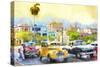 Cuba Painting - Havana Classic Cars-Philippe Hugonnard-Stretched Canvas