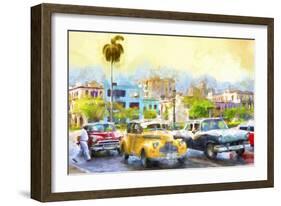 Cuba Painting - Havana Classic Cars-Philippe Hugonnard-Framed Art Print