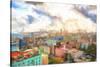 Cuba Painting - Havana Colorful City-Philippe Hugonnard-Stretched Canvas