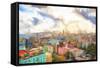 Cuba Painting - Havana Colorful City-Philippe Hugonnard-Framed Stretched Canvas