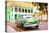 Cuba Painting - Havana Green City-Philippe Hugonnard-Stretched Canvas