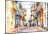 Cuba Painting - Havana Street Atmosphere-Philippe Hugonnard-Mounted Art Print