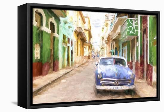 Cuba Painting - Havana Street-Philippe Hugonnard-Framed Stretched Canvas