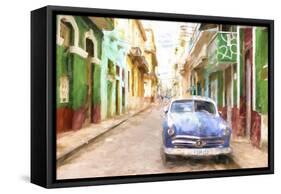 Cuba Painting - Havana Street-Philippe Hugonnard-Framed Stretched Canvas