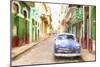 Cuba Painting - Havana Street-Philippe Hugonnard-Mounted Art Print