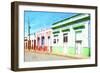 Cuba Painting - Houses Closed-Philippe Hugonnard-Framed Art Print