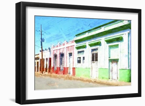 Cuba Painting - Houses Closed-Philippe Hugonnard-Framed Art Print