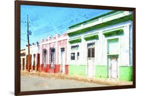 Cuba Painting - Houses Closed-Philippe Hugonnard-Framed Art Print