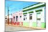 Cuba Painting - Houses Closed-Philippe Hugonnard-Mounted Art Print