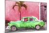 Cuba Painting - Kelly Green Chevrolet-Philippe Hugonnard-Mounted Art Print