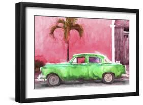 Cuba Painting - Kelly Green Chevrolet-Philippe Hugonnard-Framed Art Print