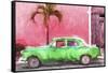 Cuba Painting - Kelly Green Chevrolet-Philippe Hugonnard-Framed Stretched Canvas